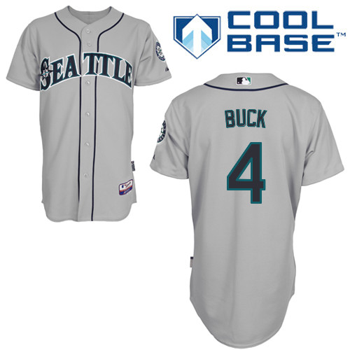 John Buck #4 Youth Baseball Jersey-Seattle Mariners Authentic Road Gray Cool Base MLB Jersey